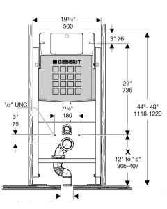 Geberit 111.336.00.1 Tessera Wall-Hung Syphonic Toilet Carrier