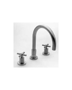 Newport Brass 9901/10 Satin Bronze (PVD) East Linear Double Handle Widespread Kitchen Faucet with Metal Cross Handles (Low Lead Compliant)
