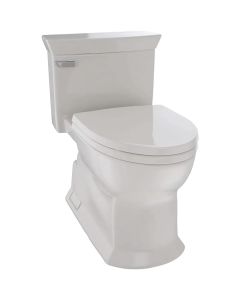 Toto MS964214CEFG#12 Eco Soirée® One Piece Elongated 1.28 GPF Universal Height Skirted Toilet with CEFIONTECT in Sedona Beige