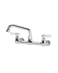 Krowne Metal 12-806L Silver 1.8 GPM 8" Center Wall Mounted Kitchen Faucet with 6" Spout in Chrome Plated