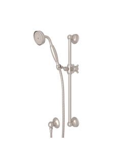 Rohl 1301ESTN Spa Shower Single-Function Anti-Cal Handshower/Hose/Bar/Outlet Set in Satin Nickel