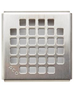 ACO 143125 ShowerDrain 4x4 PointDrain in Brushed Nickel