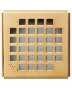 ACO 143128 ShowerDrain 4x4 PointDrain in Satin Bronze