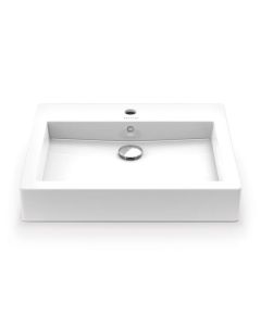 Decolav 1444-CWH Above Counter Rectangular Lavatory Sink in Ceramic White