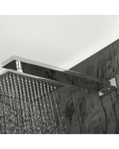 Lacava 1471A-CR Kubista Wall-mount rectangular shower arm with flange. D: 14 3/8", H: 1 1/8". in Polished Chrome
