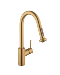 Hansgrohe 14877251 Talis S² HighArc Kitchen Faucet, 2-Spray Pull-Down, 1.75 GPM in Brushed Gold Optic