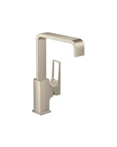 Hansgrohe 74511821 Metropol Single-Hole Faucet 230 with Loop Handle and Swivel Spout, 1.2 GPM in Brushed Nickel