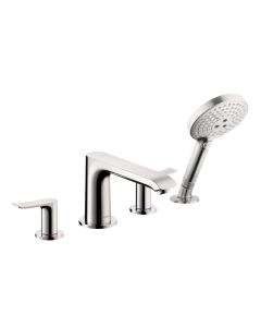 Hansgrohe 31404001 Metris 4-Hole Roman Tub Set Trim with 1.75 GPM Handshower in Chrome (Rough Sold Separately)