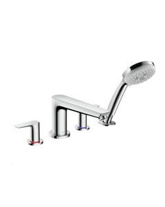 Hansgrohe 71744001 Talis E 4-Hole Roman Tub Set Trim with 1.8 GPM Handshower in Chrome (Rough Sold Separately)