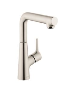 Hansgrohe 72105821 Talis S Single-Hole Faucet 210 with Swivel Spout and Pop-Up Drain, 1.2 GPM in Brushed Nickel