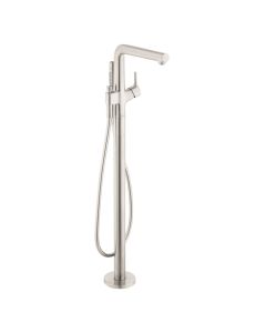 Hansgrohe 72413821 Talis S Floor Mounted Tub Filler with Built-In Diverter and 1.75 GPM Hand Shower in Brushed Nickel (Rough Sold Separately)