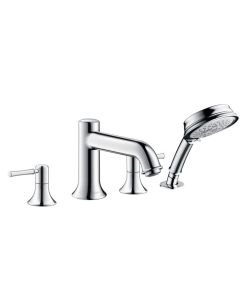 Hansgrohe 14315001 Talis C 4-Hole Roman Tub Set Trim with 1.8 GPM Handshower in Chrome (Rough Sold Separately)