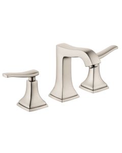 Hansgrohe 31330821 Metropol Classic Widespread Faucet 110 with Lever Handles and Pop-Up Drain, 1.2 GPM in Brushed Nickel