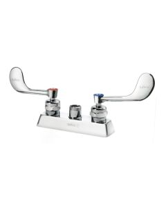 Krowne Metal 15-3XXL-W Royal 4" Deck Mount Faucet Body with Vandal Resistant Wrist Blades Handles, No Spout in Polished Chrome