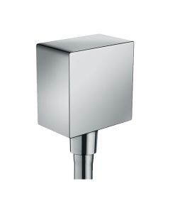 Hansgrohe 26455001 FixFit Wall Outlet Square with Check Valves in Chrome