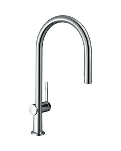 Hansgrohe 72800001 Talis N 1.75 GPM Deck Mounted HighArc O-Style 2-Spray Pull Down Kitchen Faucet with Single Lever in Polished Chrome