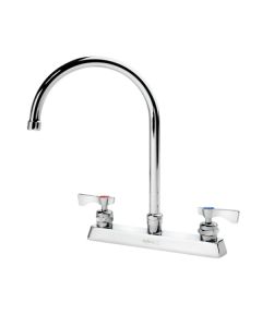 Krowne Metal 15-502L Royal 8" Deck Mount Faucet with 8-1/2" Wide Gooseneck Spout in Polished Chrome