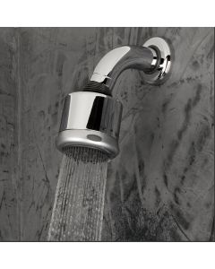 Lacava 1568-CR Cigno Wall-mount tilting round shower head with arm and flange, three jets. in Polished Chrome