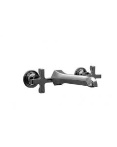 Harrington Brass Works 15-777-T-15-014 Chester Cross Wall Mount Lavatory Trim Faucet, Drain Not Included in Polished Nickel