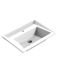 Sonia 158386 Scalene 27 3/4" Single Bowl Drop-In Rectangular RX3 Bathroom Sink in White Gloss