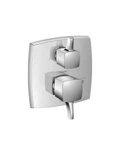 Hansgrohe 15865001 Ecostat Classic Pressure Balance Trim Classic Square with Diverter in Chrome (Rough Sold Separately)