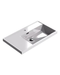Sonia 161171 Code 31 3/4" Single Bowl Drop-In Rectangular MX1 Bathroom Sink in White Gloss