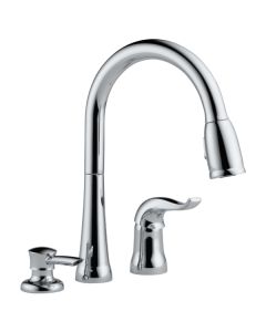 Delta 16970-SD-DST Kate Single Handle Pull-Down Kitchen Faucet With Soap Dispenser In Chrome