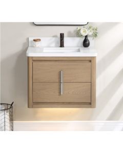 Fairmont Designs 1711-WV3020 Design Studio 30" W X 19-1/2" L X 27-3/8" H Wall Mount 1 Hole Centerset Vanity Bottom & Top in Fossil Beige
