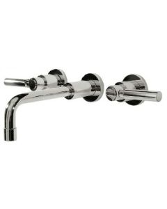 Harrington Brass Works 17-777T-17L-026 Metro Lever Wall Mount Widespread Lavatory Faucet Drain Not Included in Polished Chrome