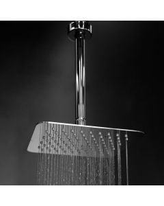 Lacava 1865-PN Eleganza Wall-Mount or Ceiling-Mount Tilting Square Rain Shower Head with Ultra Thin Edge in Polished Nickel