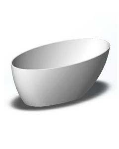 Zucchetti 1MUBI3CR.1900 Muse Freestanding Solid Surface Oval Soaker Bathtub in White