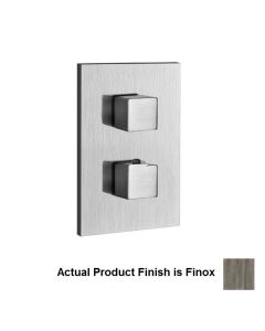 Gessi 20204#149 Rettangolo 2-Way Diverter Thermostatic and Volume Control Trim in Finox