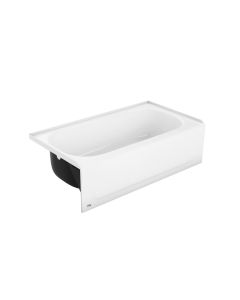 Bootz 011-3389-00 4-1/2' SynIron 1 54" x 30" Porcelain Enamel Alcove Left Hand Drain Bathtub in White