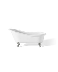 Cheviot 2108-WW-CH SLIPPER Cast Iron Bathtub with Continuous Rolled Rim