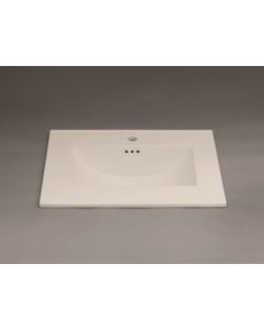 Ronbow 212225-1-CG 25 Ceramic lav top w/integrated sink - fits 22 depth cabinets (1 faucet hole)-Cool Gray in Cool Gray