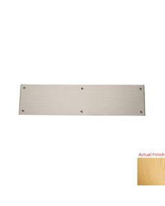 Baldwin 2124.040 2124 4 Inch x 16 Inch Solid Brass Square Edge Push Plate, Satin Brass