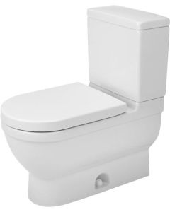 Duravit 2125010000 Starck 3 1.28 GPF 12" Rough In Two Piece Elongated Toilet Bowl Only With in White (Seat Sold Separately)