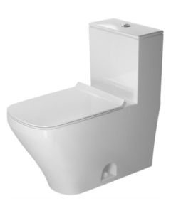 Duravit 2157012085 DuraStyle 1.28 GPF, 12" Rough-in One Piece Elongated Toilet with Top Single Flush Button in HygieneGlaze (Seat Sold Separately)