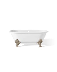 Cheviot 2161-WW-BN CARLTON Cast Iron Bathtub with Continuous Rolled Rim
