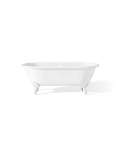Cheviot 2171-WW-WH REGAL Cast Iron Bathtub with Continuous Rolled Rim and Shaughnessy Feet
