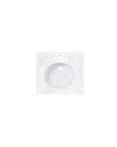 Fairmont Designs TQ-R2522CQ8 25" Rectangular Quartz Vanity Top with Backsplash In Carrera, Faucet Holes: 3 Hole