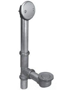 Watco 551-FA-BRS-CP Watco 551 Series 24 in. Tubular Brass Bath Waste with Foot Actuated Bathtub Stopper in Chrome Plated