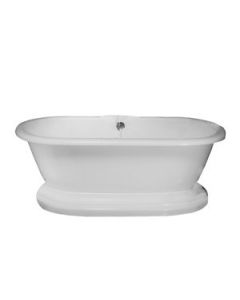 Barclay ATDR7H71B-WH Universal Acrylic 71" Double Roll Top Tub with Base and 7" Centers