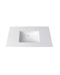 Fairmont Designs TC-4322W1 43" White Ceramic Vanity Sink Top with Integral Bowl - single hole