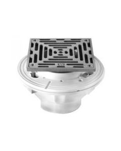 Mountain Plumbing MT508C/CPB MT508C-CPB Universal Polished Chrome 6" Square Cast Iron Shower Drain with Solid Nickel Bronze Top