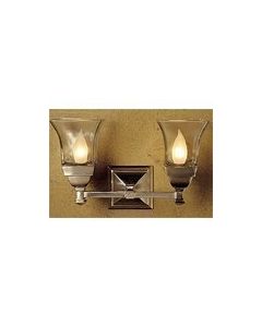 Newport Brass 19-52SB/15 19-52SB Metropole Double Light Bathroom Fixture with Clear Glass S, Polished Nickel