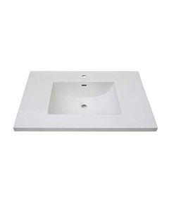 Fairmont Designs TC3-3722W8 3cm (1 1/4") 37" White Ceramic Vanity Sink Top with Integral Bowl - 8" spread