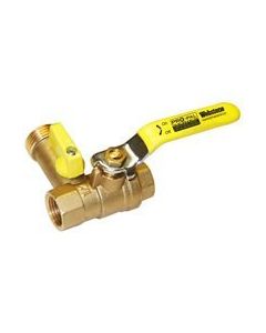 Webstone 40612 Brass Ball Valve w/Drain 3-Way 1/2"