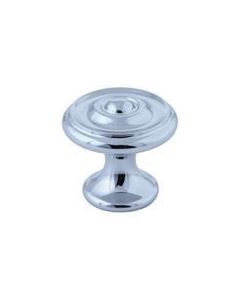 Cifial 672.125.625 BE 1-1/4" Flat grooved cab knob -Pol Chro
