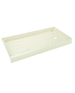Mustee 3060RBN Durabase Fiberglass 30-in x 60-in Shower Floor, Right-Hand, Bone